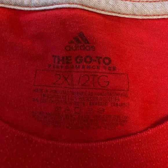 Kansas Jayhawks Adidas‎ Kansas Hoops Short Sleeve T-Shirt Color Red Size XXL - Picture 3 of 4